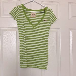 Hollister Stripe V Neck Tee